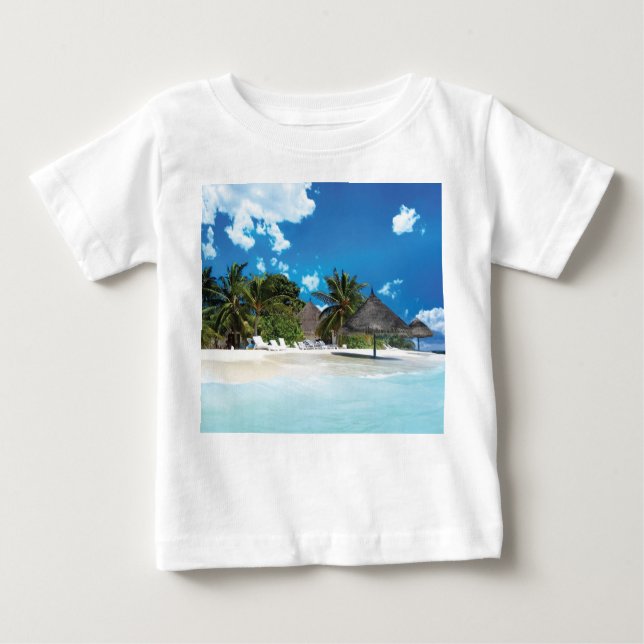 Camiseta De Bebé Playa Exótica (Anverso)