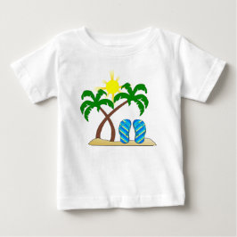 Camiseta De Bebé Playa Linda con Palmeras Bebé