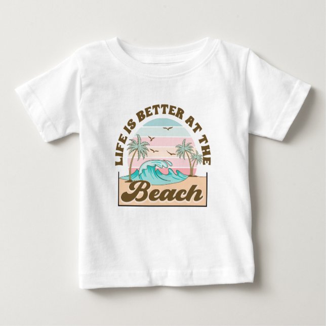 Camiseta De Bebé Playa Tropical de Verano (Anverso)