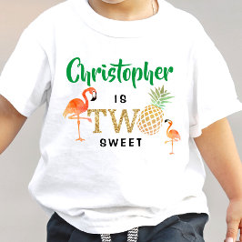 Camiseta De Bebé Playa Tropical de Verano Luau Niños Segundo Cumple