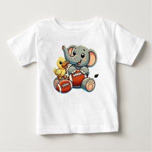 Camiseta De Bebé Playas: Elefante Personalizado y pato
