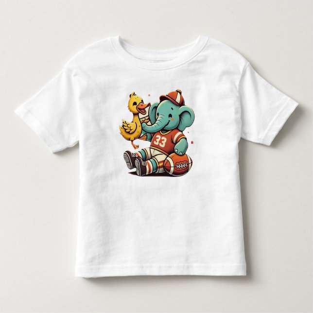 Camiseta De Bebé Playas: Elefante Personalizado y pato (Anverso)