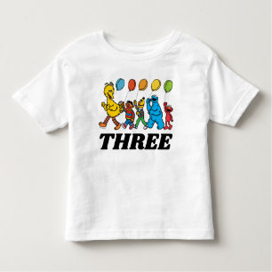Camiseta De Bebé Plaza Sésamo   3 Globos de cumpleaños