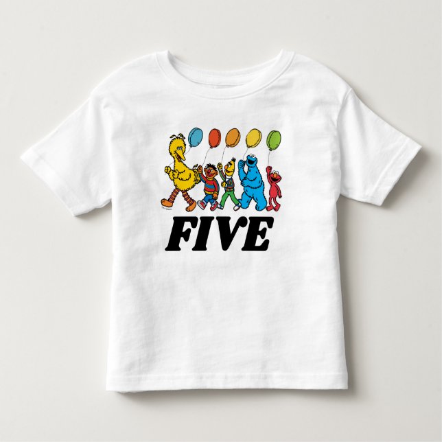 Camiseta De Bebé Plaza Sésamo | 5.º Globo de Cumpleaños (Anverso)