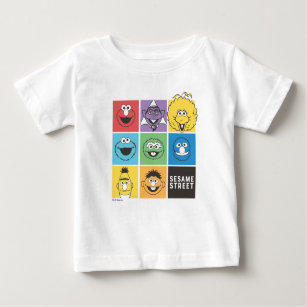 Camiseta De Bebé Plaza Sésamo   Bloques de color