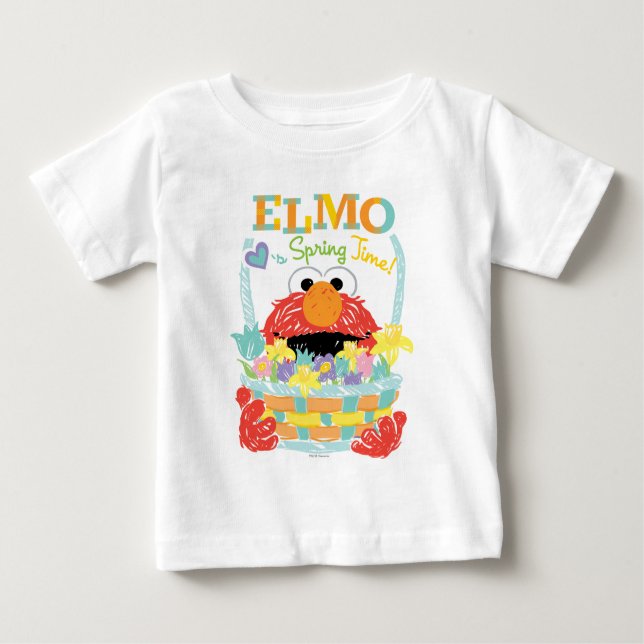 Camiseta De Bebé Plaza Sésamo - Elmo | Hora de primavera (Anverso)