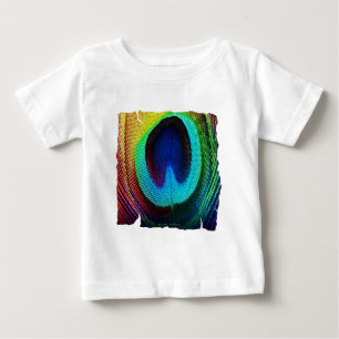 Camiseta De Bebé Pluma de pavo real vibrante