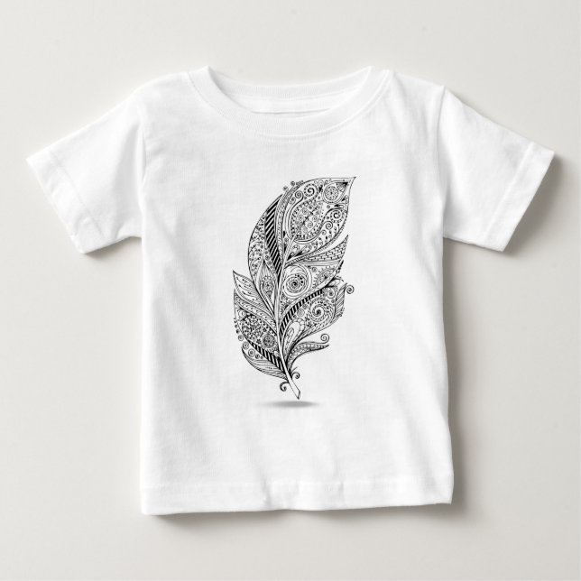 Camiseta De Bebé Pluma tribal inspirada (Anverso)