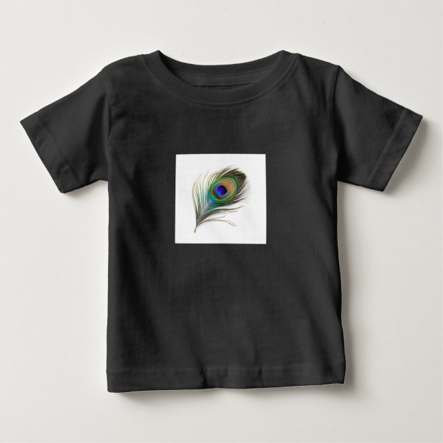 Camiseta De Bebé plumas de pavo real (Anverso)