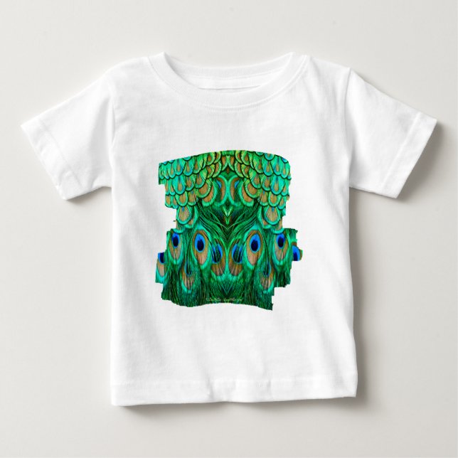 Camiseta De Bebé Plumas de Pavo Real Gloriosas (Anverso)