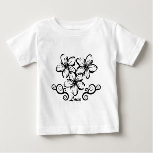Camiseta De Bebé Plumeria de Hawaii del amor
