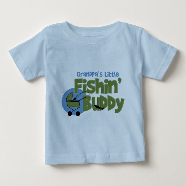 Camiseta De Bebé Poco compinche de Fishin del abuelo (Anverso)