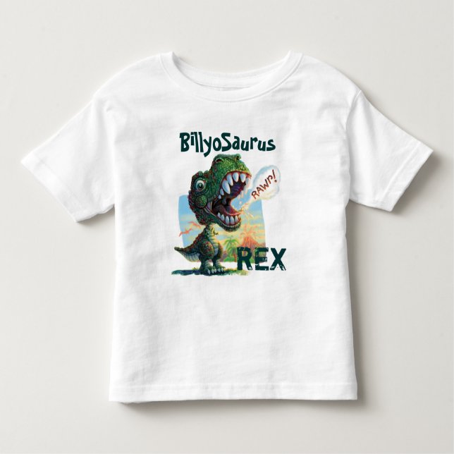 Camiseta De Bebé Poco T Rex pintado (Anverso)