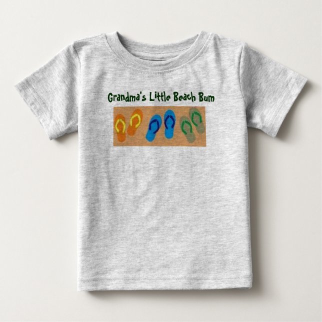 Camiseta De Bebé Poco vago de la playa de la abuela (Anverso)