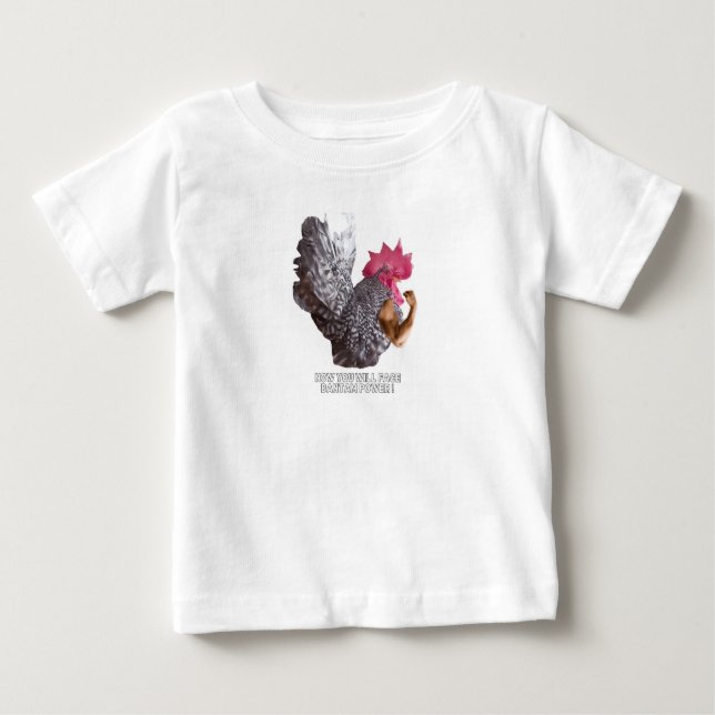 Camiseta De Bebé ¡Poder Bantam! Chabo Rooster| Poder del pollo Bant (Anverso)