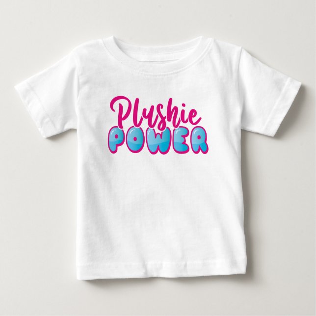 Camiseta De Bebé Poder Cute Kawaii Pink Blue Plushie (Anverso)