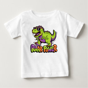 Camiseta De Bebé Poder Rugido Cool T-Rex Dinosaurio