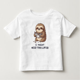 Camiseta De Bebé Podría Necesitar Café Más Tarde - Humor Lazy Sloth