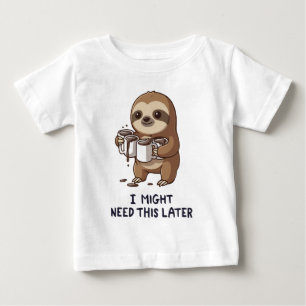 Camiseta De Bebé Podría Necesitar Café Más Tarde - Humor Lazy Sloth