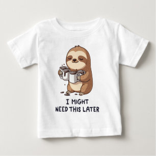 Camiseta De Bebé Podría Necesitar Café Más Tarde - Humor Lazy Sloth