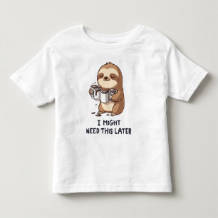 Camiseta De Bebé Podría Necesitar Café Más Tarde - Humor Lazy Sloth
