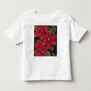 Camiseta De Bebé Poinsettia vibrante en acuarela