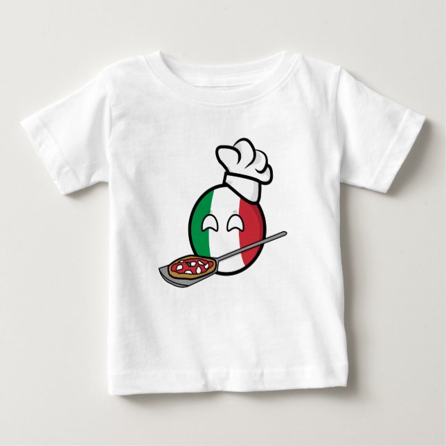 Camiseta De Bebé Polandball - Italyball que hacen la pizza (Anverso)