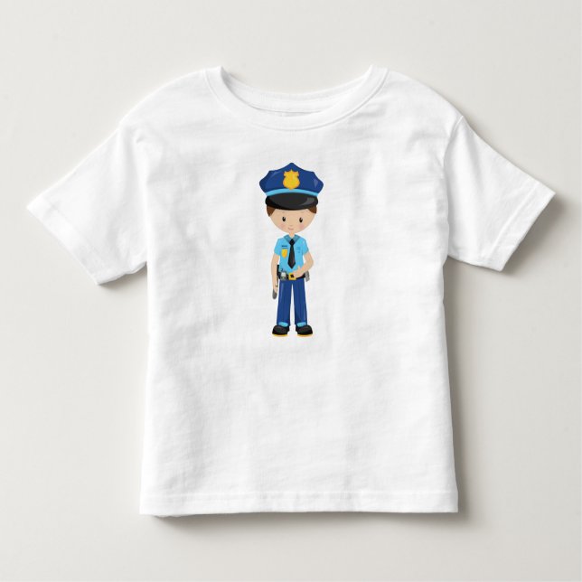 Camiseta De Bebé Policía, Agente de Policía, Policía, Cabello Casta (Anverso)
