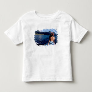 Camiseta De Bebé Polinesia Francesa, Moorea. Mujer disfrutando de l