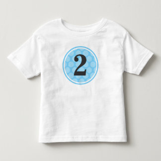 Camiseta De Bebé Polka Azul Moderno Punto Segundo Cumpleaños Niño N