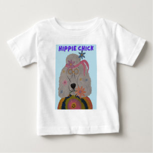 Camiseta De Bebé Pollita Hippie Poodle