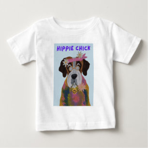Camiseta De Bebé Pollita Hippie San Bernardo