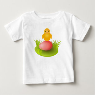 Camiseta De Bebé Pollito amarillo y huevo