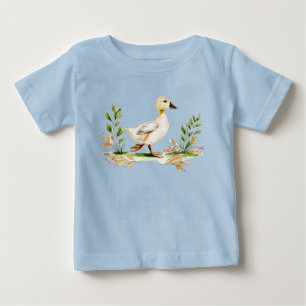 Camiseta De Bebé Pollito en acuarela con trébol de cuatro hojas 