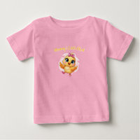 Pollito Rosa Bebé Pequeño con Patrón de Lazo