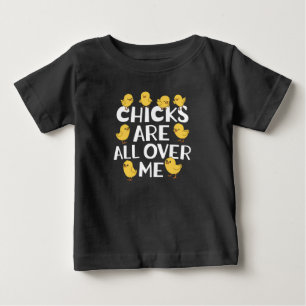Camiseta De Bebé Pollitos Están Por Todas Partes Divertida Pascua