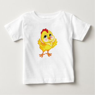 Camiseta De Bebé Pollo amarillo personalizado lindo