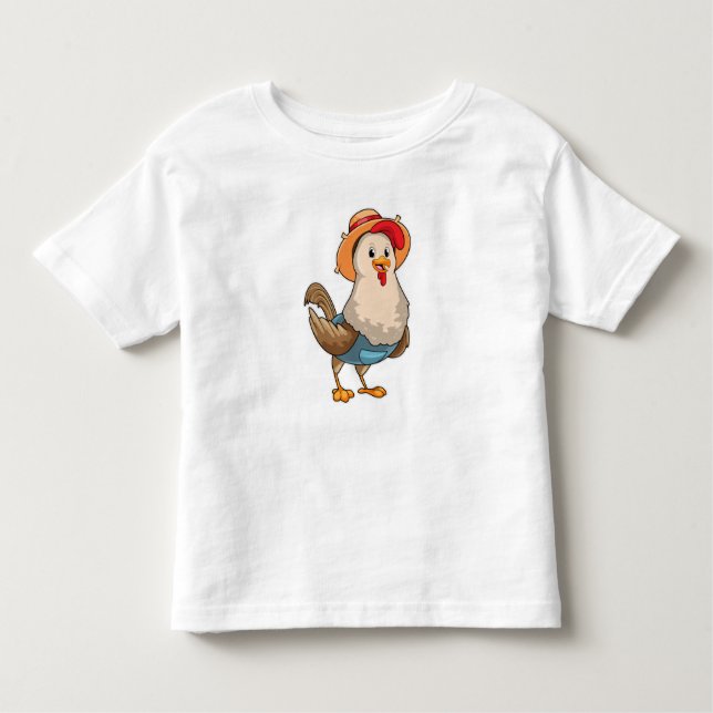 Camiseta De Bebé Pollo como granjero con Gorra (Anverso)