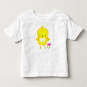 Camiseta De Bebé Pollo con flor