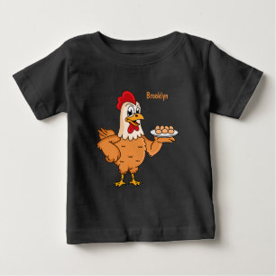Camiseta De Bebé Pollo con huevos en el personalizado de placa