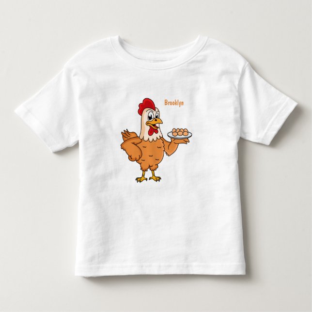 Camiseta De Bebé Pollo con huevos en el personalizado de placa (Anverso)