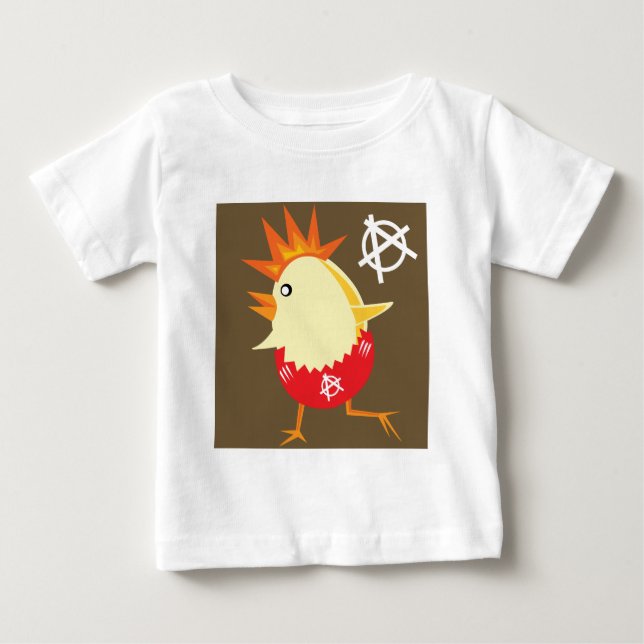 Camiseta De Bebé Pollo de rock de punk (Anverso)