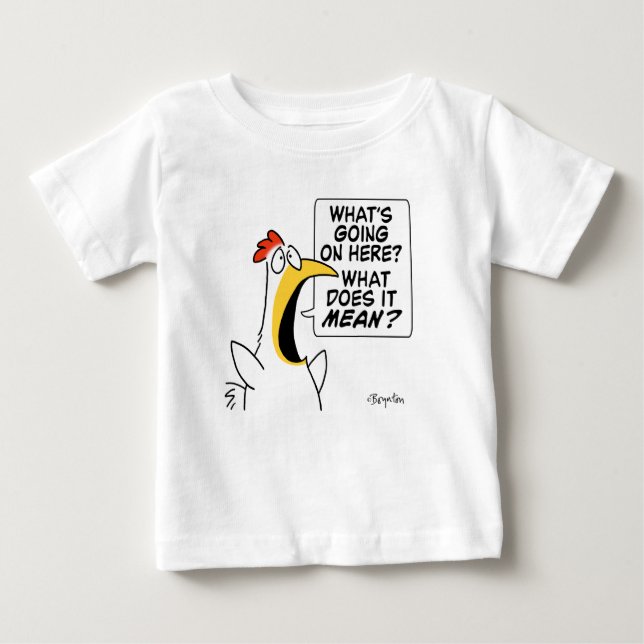 Camiseta De Bebé Pollo existencial de Sandra Boynton (Anverso)
