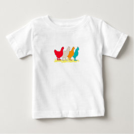 Camiseta De Bebé Pollos De Diferentes Colores
