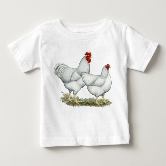 Camiseta De Bebé Pollos de rock blanco (Anverso)