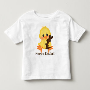 Camiseta De Bebé Polluelo de Pascua y niño unisex del conejito del