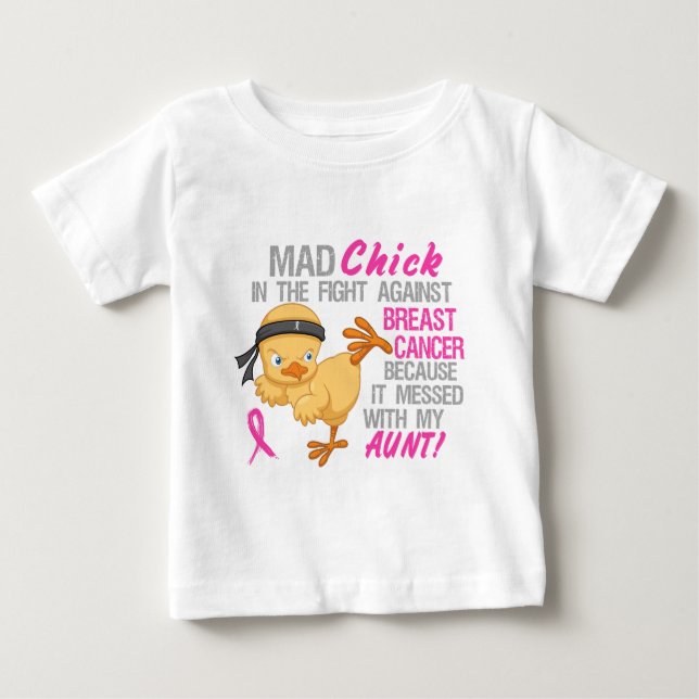 Camiseta De Bebé Polluelo enojado ensuciado con el cáncer de la tía (Anverso)