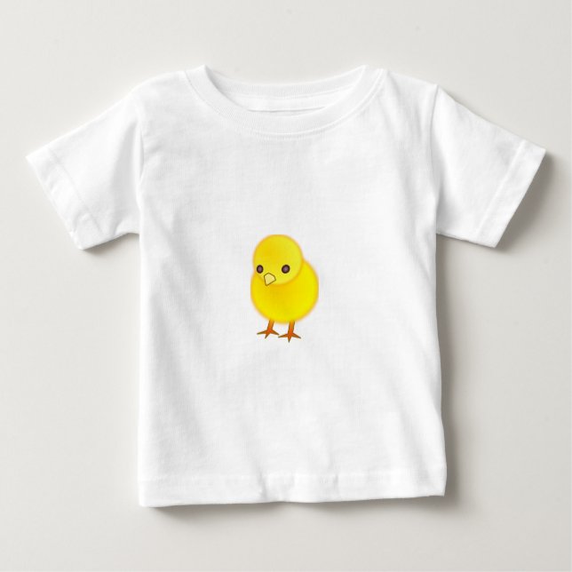 Camiseta De Bebé Polluelo T-Camisa-Animal-Amarillo del bebé del (Anverso)