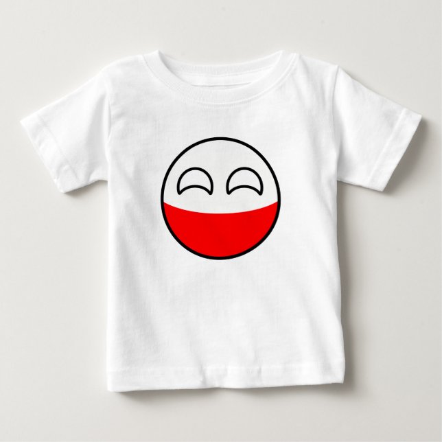 Camiseta De Bebé Polonia Geeky que tiende divertida Countryball (Anverso)