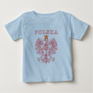 Camiseta De Bebé Polska Con Águila Polaca Roja